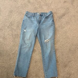 Madewell The Perfect Vintage Light Blue Distressed Boot Cut Jeans
